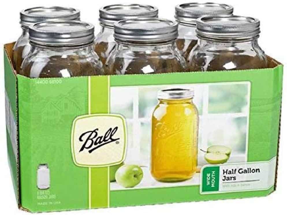 Ball half gallon mason jars.