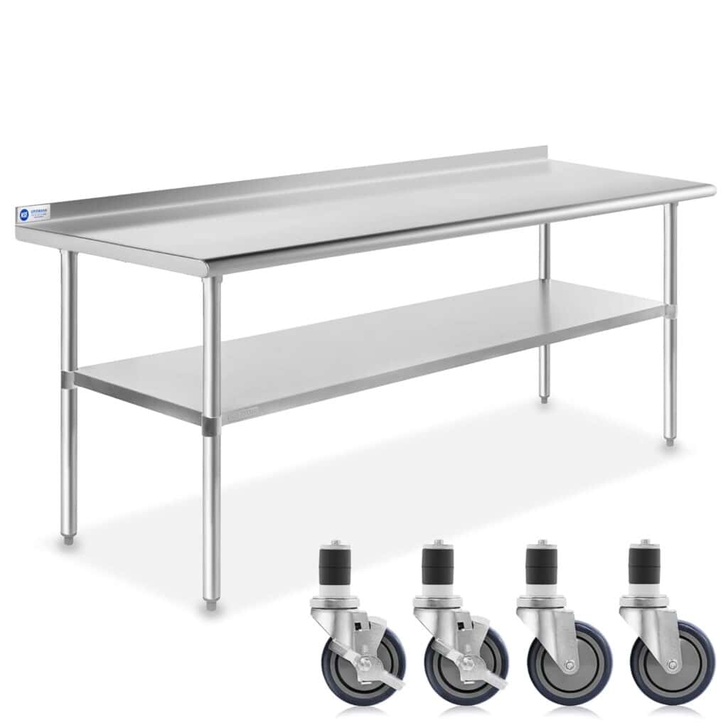 Stainless steel evisceration or shop table.