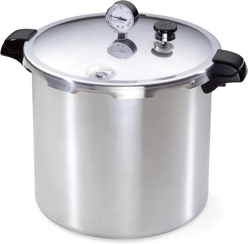 Presto stainless steel pressure canner.