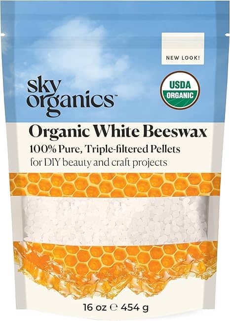 Package of organic white beeswax.